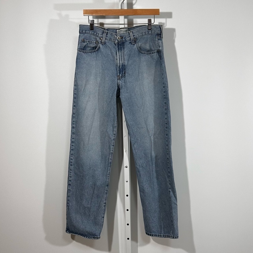90’s Abercrombie & Fitch USA High Rise Jeans Sz 10 Straight Light Wash Denim